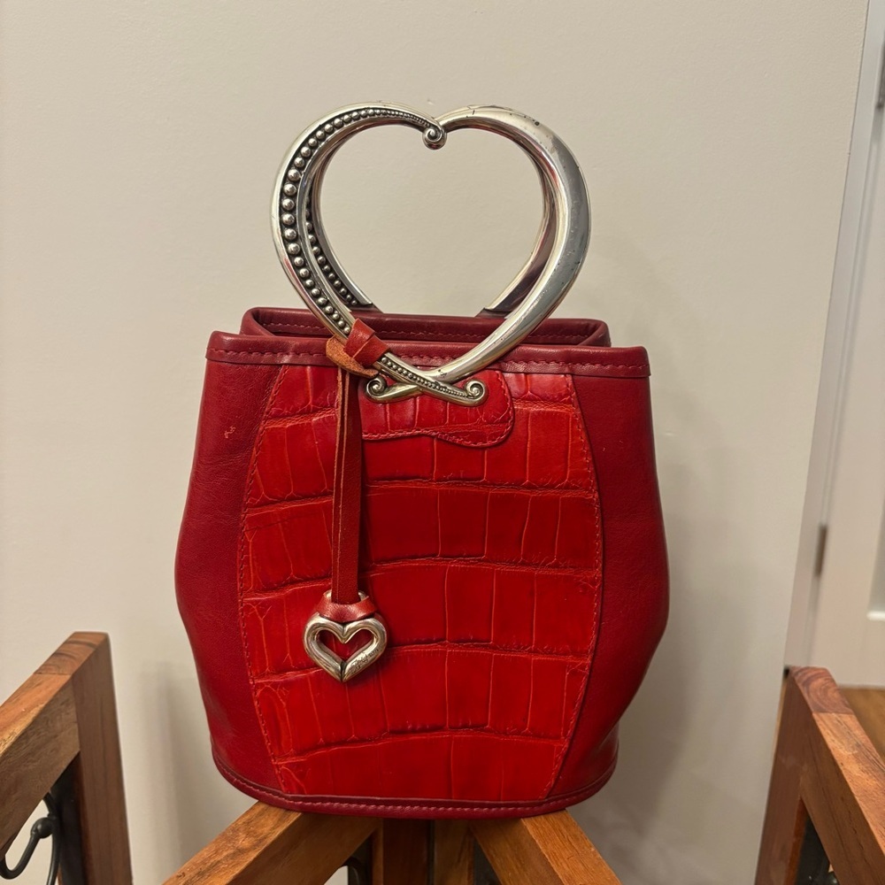 Brighton Vintage Heart Shaped Handles Mini Bucket Bag